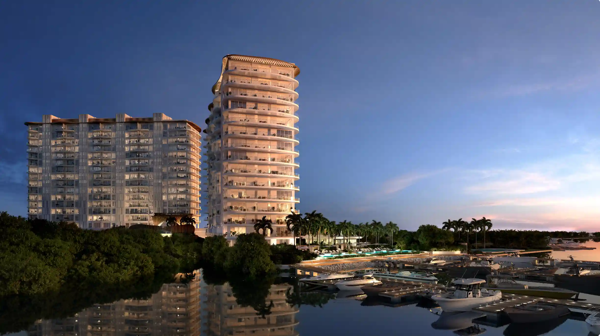 Marina al atardecer